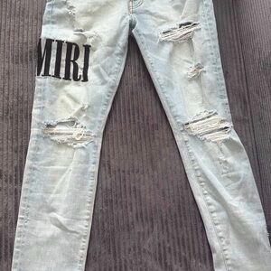 AMIRI Light Blue Denim with Silver Tag